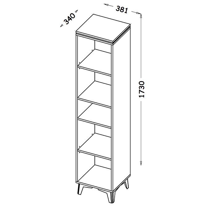 Regal Gappa 4P Esche/Weiß