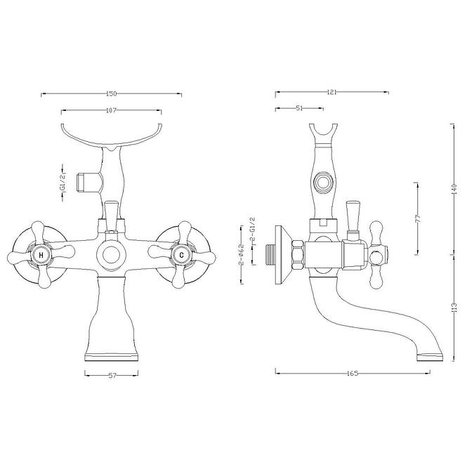 Badewannenarmatur SW-3325 Antica