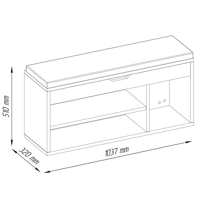 Schuhschrank Ida 3P1S sonoma/Grau 36418