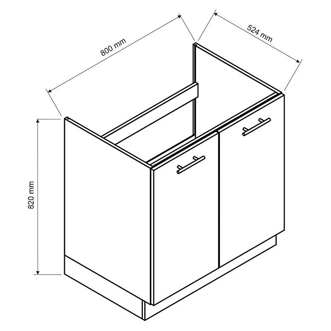 Küchenschrank Livia D80ZL weiß Matt