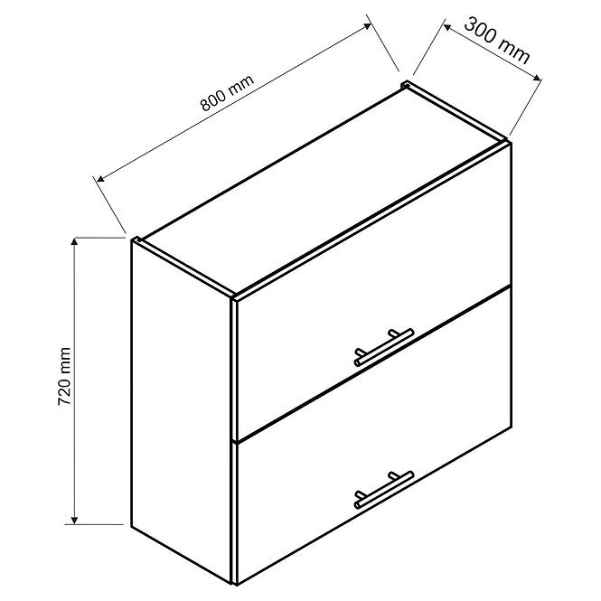 Küchenzeile Livia W80grf/2 Hellgrau Mat/Weiß