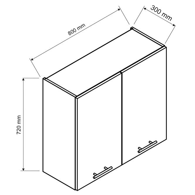 Küchenschrank Livia W80 weiß Matt