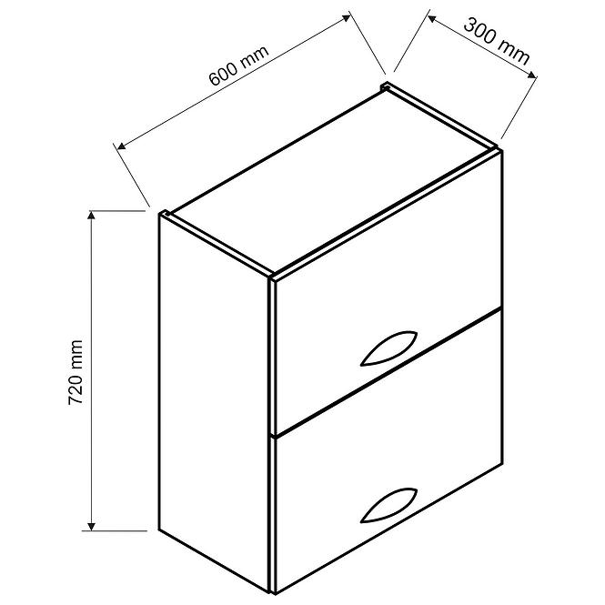 Küchenzeile Oscar W60grf/2 Weiß Lesk/Weiß