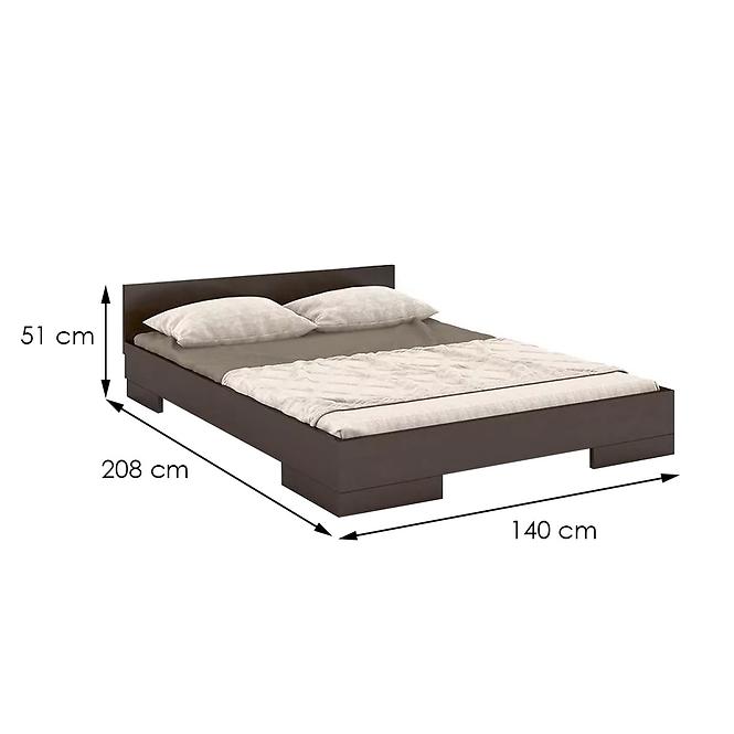 Bett aus Buchenholz Skandica Spectrum Niedrig 140x200 Palisander