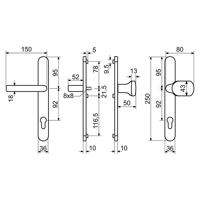 Aluminiumbeschläge RHD.0030.92.F9016