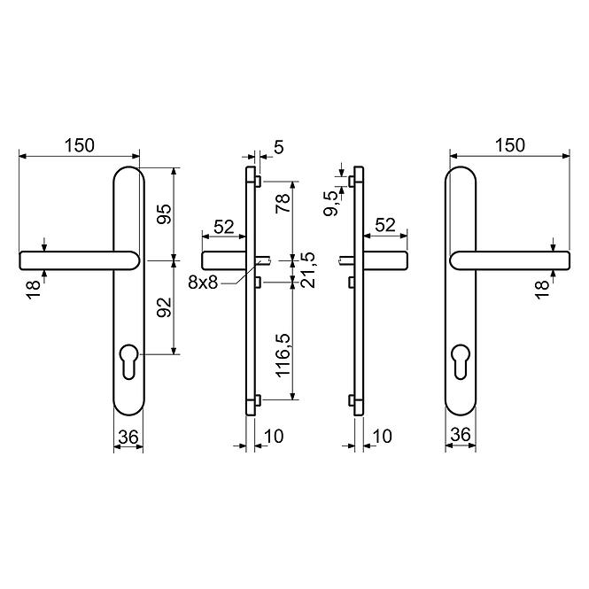 Aluminiumbeschläge RHD.0031.92.F9016