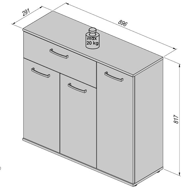 Kommode Niko 90 cm Eiche Sonoma