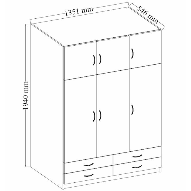 Schrank Stella 135cm Buche