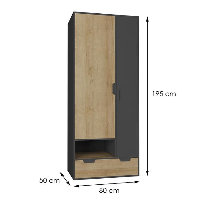 Schrank Nano NA2 eiche riviera/graphite