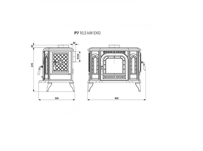 Kaminofen P7 10.5kW Eco