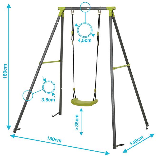 Schaukel aus Metall Nela 150x140x180 cm