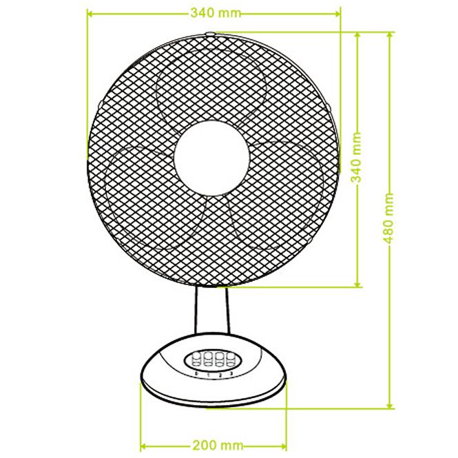 Schreibtischventilator 12” VO0025 Schwarz