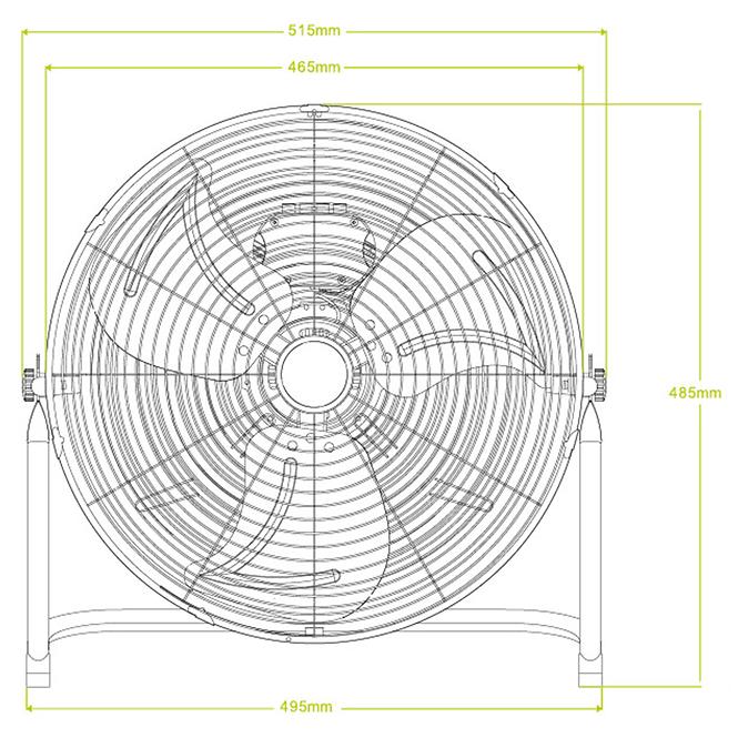 Ventilator aus Metall  16” VO0035 Chrom