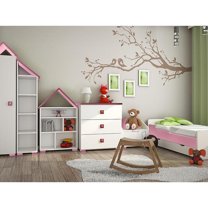 Schrank BB04 weiß+rosa