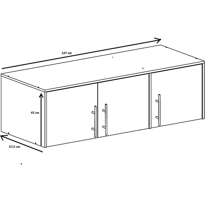 Schrankaufsatz Bali D3 graphit