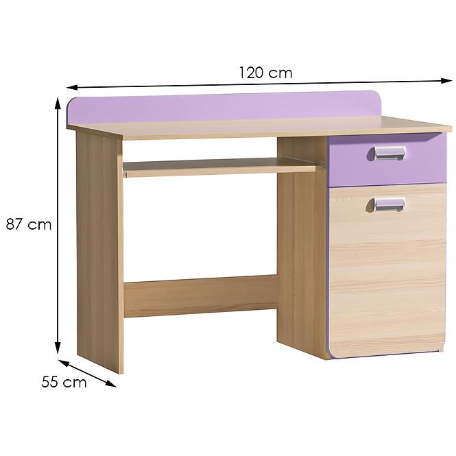 Schreibtisch Lorento 10 asche coimbra/violett