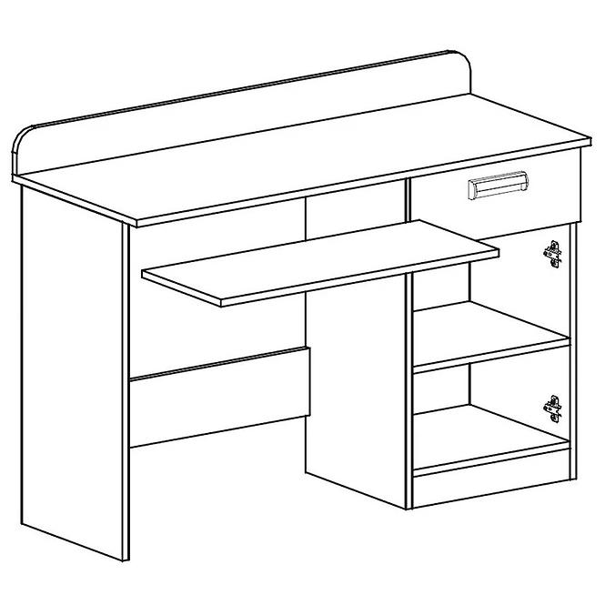 Schreibtisch Lorento 10 asche coimbra/violett