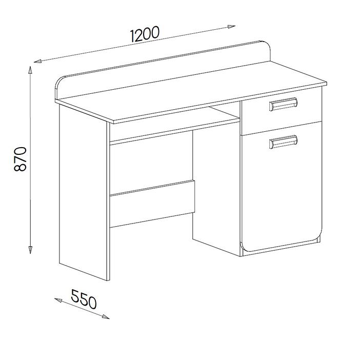 Schreibtisch Lorento 10 asche coimbra/violett