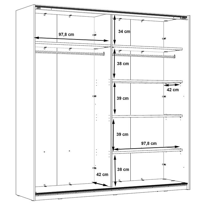 Schrank Java eiche edle/weiß