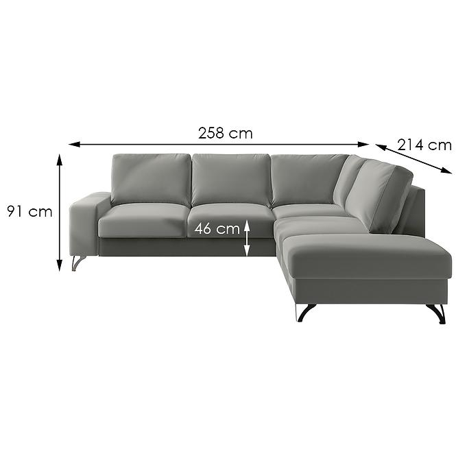 Ecksofa Santi Mini Matt Velvet 85 P