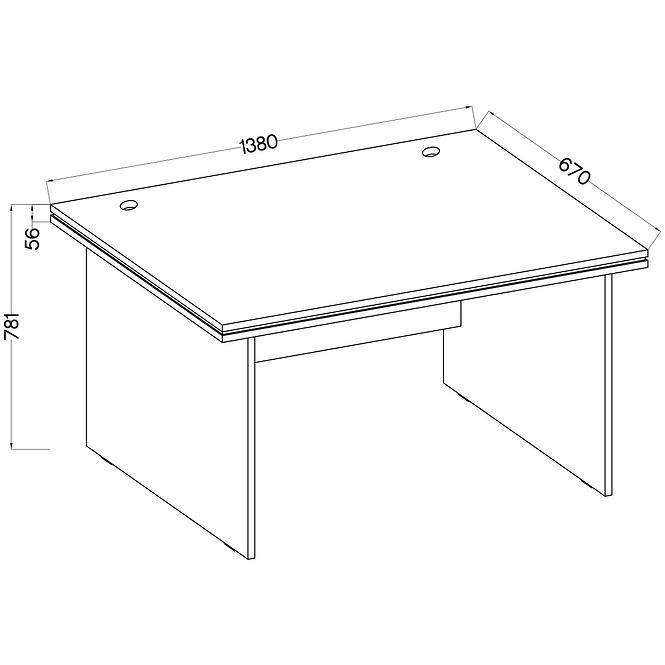 Schreibtisch Malta eiche artisan (arbeitsplatte 56mm) Typ 180