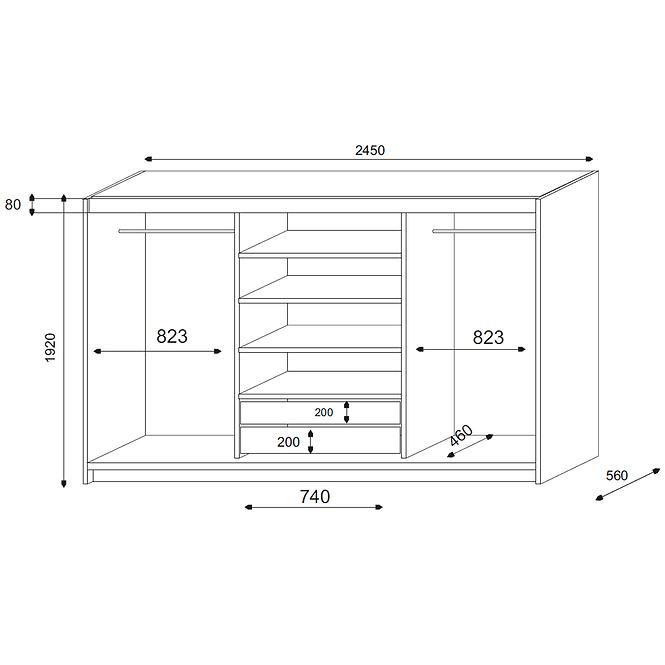 Schrank PORTO 250 weiß