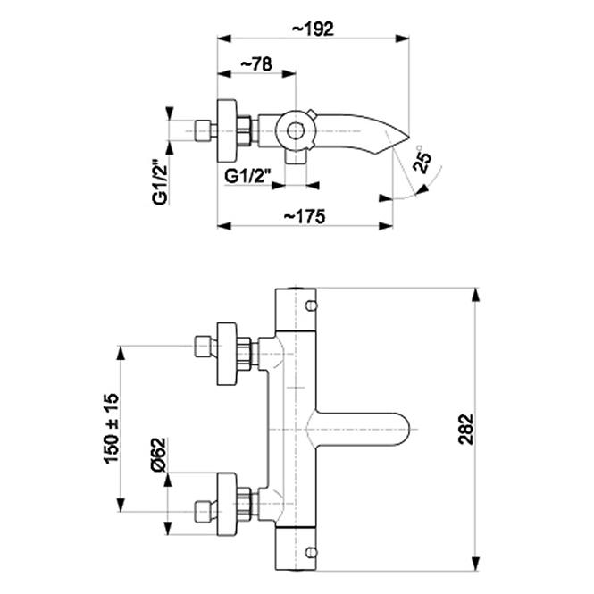 Thermostatische Badewannenarmatur Moza