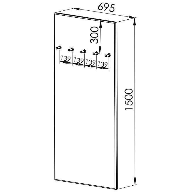 Kleiderständer 150x70 Hyga 10 schneekiefer