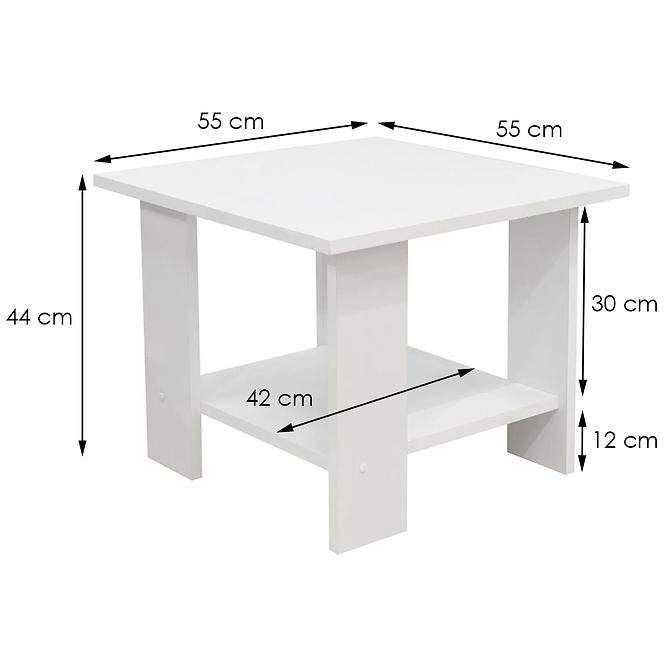 Couchtisch Lena 55x55x44 weiß 873420