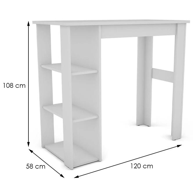 Stehtisch Vistig 120x58x108cm weiß 654773