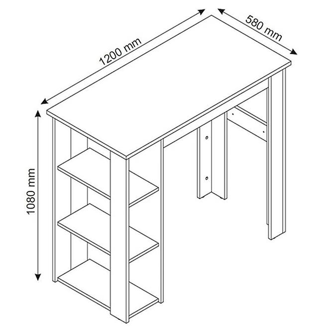 Stehtisch Vistig 120x58x108cm weiß 654773