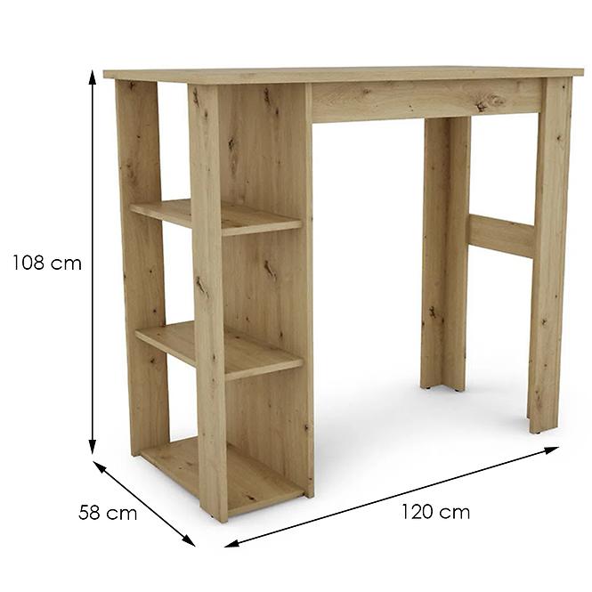 Stehtisch Vistig 120x58x108cm eiche 654774