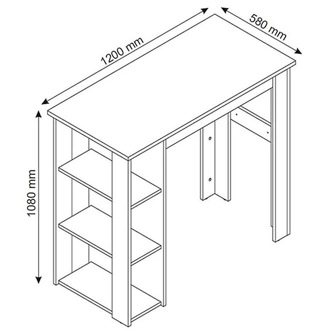 Stehtisch Vistig 120x58x108cm eiche 654774