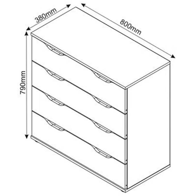 Kommode Ines 80x38x79 weiß 618813