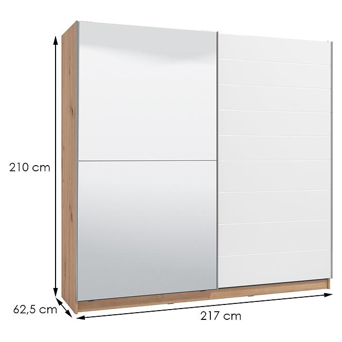 Schrank Mondego 220 artisan/weiß glanz