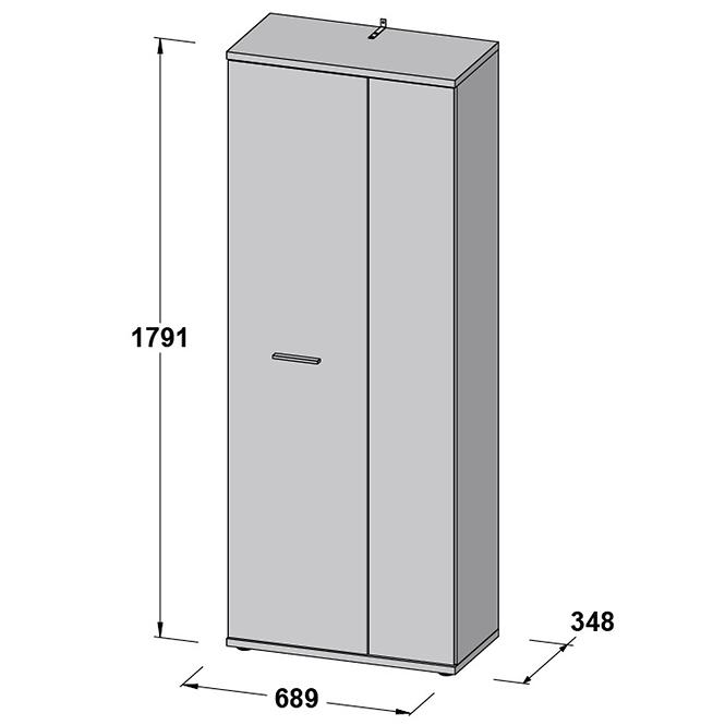 Schrank Net 5p Eiche Sand / Weiss