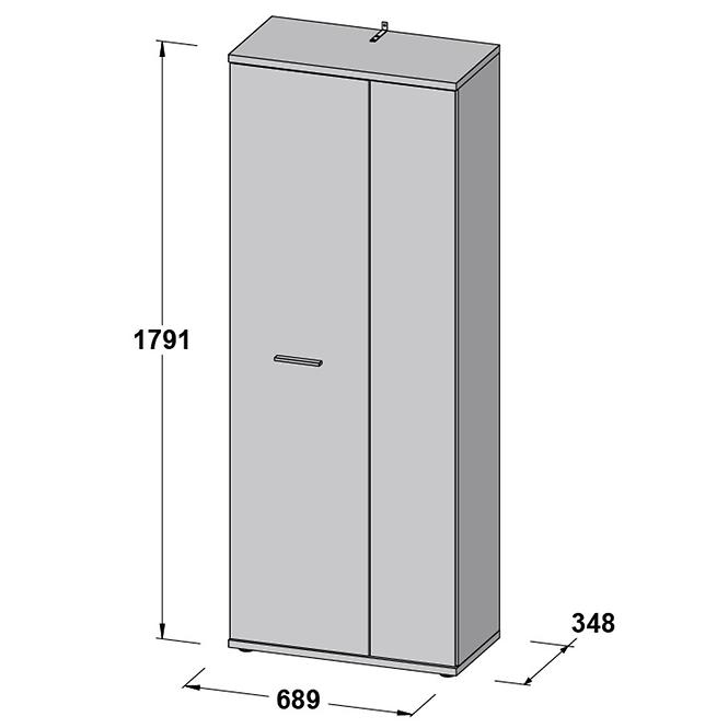 Schrank Net 3p Sonoma Eiche / Weiss