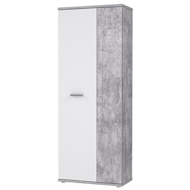 Schrank Net 5p Beton /Weiss