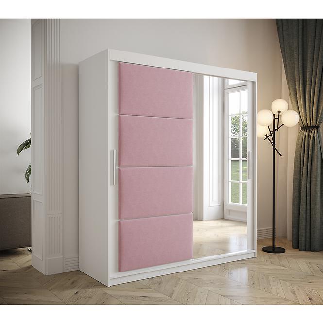 Schrank Tapi 180 Weiß/Rosa