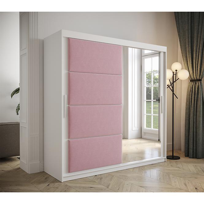 Schrank Tapi 200 Weiß/Rosa