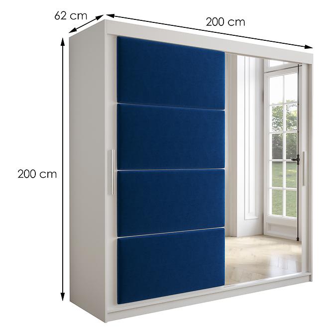 Schrank Tapi 200 Weiß/Blau