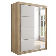 Schrank Tapi 150 Eiche Sonoma/Weiss Öko-Leder