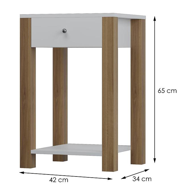 Nachttisch Oskar 42x34x65 Weiß