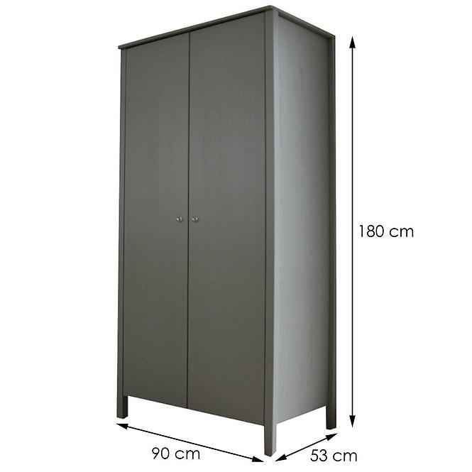 Schrank II Oskar 90x180x53 Grau