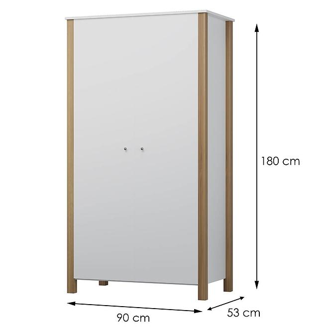 Schrank II Oskar 90x180x53 Weiß