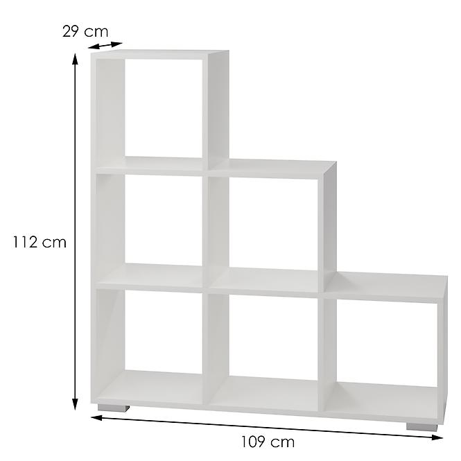 Regal Treppe 3x3 weiß