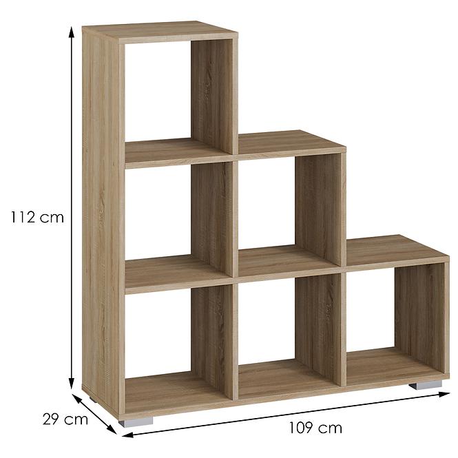 Regal Treppe 3x3 eiche sonoma