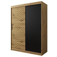 Schrank Jodelka 150 Eiche Artisan/Eiche Artisan/Schwarz