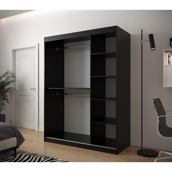 Schrank Jodelka 150 Schwarz/Eiche Artisan/Schwarz