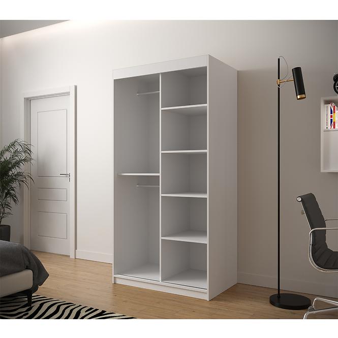 Schrank Jodelka 1 100 Weiss/Eiche Artisan/Schwarz